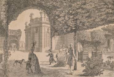 Vue du château de Trianon prise dans le jardin français (Louis Nicolas de Lespinasse) - Muzeo.com