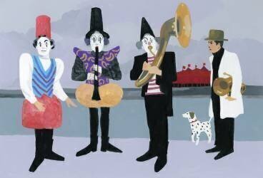 A man looking at the clowns (Hiroyuki Izutsu) - Muzeo.com