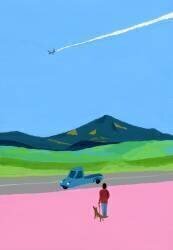 Airplane and pick up truck and dog and meadow (Hiroyuki Izutsu) - Muzeo.com