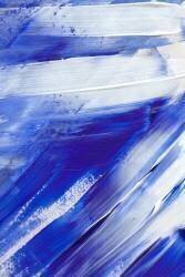 Coups de pinceau en blanc sur bleu (Anastasia Sawall) - Muzeo.com
