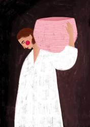 Femme sereine portant un panier (Bea Muller) - Muzeo.com