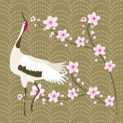 La fleur de cerisier et la grue (Claire Huntley) - Muzeo.com