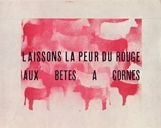 Laissons la peur du rouge aux bêtes a cornes - Mai 1968 (anonyme) - Muzeo.com