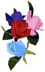 Pink red and light blue roses (Hiroyuki Izutsu) - Muzeo.com