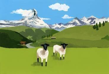 Sheep in Zermatt (Hiroyuki Izutsu) - Muzeo.com