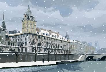 The Seine in winter (Hiroyuki Izutsu) - Muzeo.com
