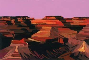 The valley turns red at sunset (Hiroyuki Izutsu) - Muzeo.com