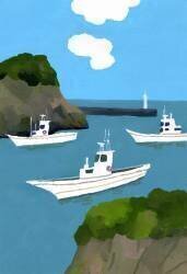 Three fishing boats (Hiroyuki Izutsu) - Muzeo.com