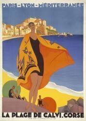 La plage de Calvi (Roger Broders) - Muzeo.com