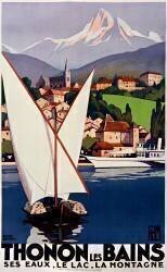 Thonon Les Bains ses eaux, le lac, la montagne (Roger Broders) - Muzeo.com