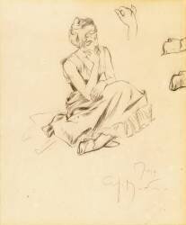 Étude d'une femme assise (Alfons Mucha) - Muzeo.com