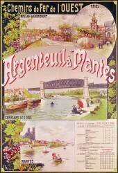 Affiche annonçant la voie ferrée ouest d'Argenteuil à Mantes (Georges Fraipont) - Muzeo.com