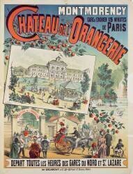 Affiche publicitaire de voyage en train de Paris au Château de l'Orangerie à Montmorency (Ecole Française) - Muzeo.com