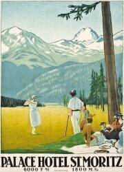 Affiche publicitaire pour le Palace Hotel à Saint Moritz (Emil Cardinaux) - Muzeo.com