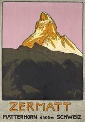 Affiche publicitaire Zermatt (Emil Cardinaux) - Muzeo.com