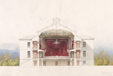 Avant-projet pour le Casino de Royan, coupe transversale sur le théâtre (Gaston Redon) - Muzeo.com