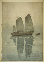 Bateaux à voile : Brouillard (Hiroshi Yoshida) - Muzeo.com