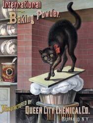 Black Cat Awakened by Rising Bread Dough (anonyme) - Muzeo.com