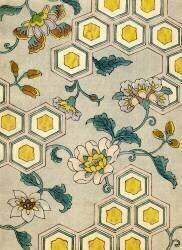 Blossoms on a Honeycomb Background (anonyme) - Muzeo.com