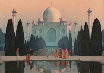 Brume matinale au Taj Mahal (Hiroshi Yoshida) - Muzeo.com