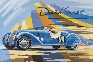 Charles de Cortanze dans une Peugeot 302 Darl'Mat signée Paul Bracq (anonyme) - Muzeo.com