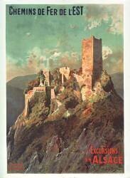 Chemins de fer de l'Est : Excursions en Alsace, Château de St Ulrich (Louis Tauzin) - Muzeo.com