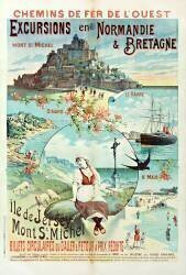 Chemins de fer de l'Ouest : Excursions en Normandie et Bretagne (Imprimerie Atelier Nerme) - Muzeo.com