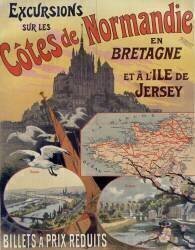 Chemins de fer de l'Ouest. Excursions sur les Côtes de Normandie, en Bretagne et à l'Ile de Jersey (anonyme) - Muzeo.com