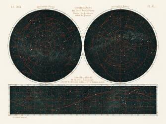 Constellations des deux hémisphères (Amédée Guillemin) - Muzeo.com
