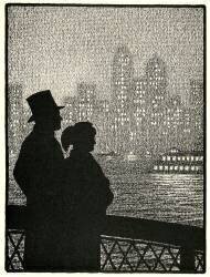 Couple Looking at Manhattan Skyline (anonyme) - Muzeo.com