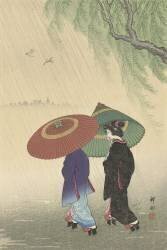 Deux femmes sous la pluie (Ohara Koson) - Muzeo.com