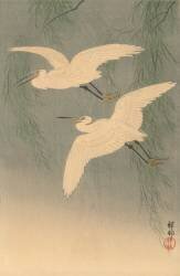 Deux hérons en vol libre (Ohara Koson) - Muzeo.com