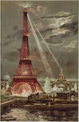 Embrasement de la Tour Eiffel pendant l'Exposition Universelle de 1889 (Georges Garen) - Muzeo.com
