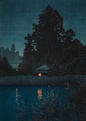 Ômiya en temps de pluie, 1930 (Hasui Kawase) - Muzeo.com