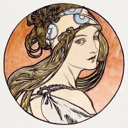 Femme au foulard (Alfons Mucha) - Muzeo.com