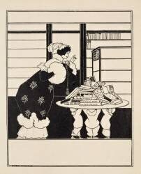 Femme dans une librairie (Aubrey Beardsley) - Muzeo.com