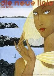 Femme devant la cote scandinave (Otto Arpke) - Muzeo.com