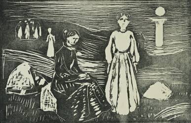 Femmes sur la plage dans la nuit (Edvard Munch) - Muzeo.com