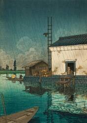 Fossé Ushibori sous la pluie, Novembre 1929 (Hasui Kawase) - Muzeo.com