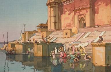 Ghat à Bénarès (Hiroshi Yoshida) - Muzeo.com