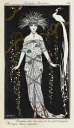 Grande robe du soir en brocart d'argent (George Barbier) - Muzeo.com