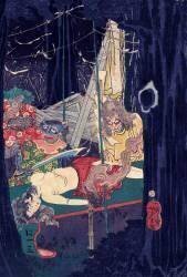 Iwami Shigetaro sauvant une beauté des babouins (Tsukioka Yoshitoshi) - Muzeo.com