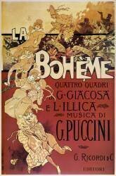 La Bohème..., musica di Puccini. G. Ricordi & C Editori (Adolfo Hohenstein) - Muzeo.com