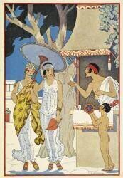La Grèce ancienne, un vendeur de parfum (George Barbier) - Muzeo.com