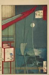 La Lune au-delà de Shinagawa (Kiyochika Kobayashi) - Muzeo.com