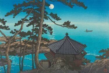 La lune sur Izura (Izura no tsuki) (Hasui Kawase) - Muzeo.com