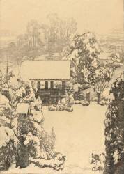 La neige à Nakazato (Hiroshi Yoshida) - Muzeo.com