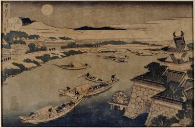 La rivière Yudogawa (la lune). (Hokusai) - Muzeo.com
