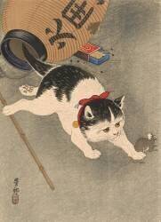 Le chat et la souris (Ohara Koson) - Muzeo.com