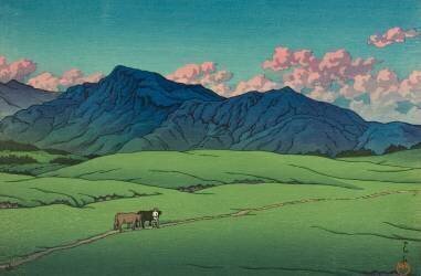 Le crépuscule à Aso (Hasui Kawase) - Muzeo.com